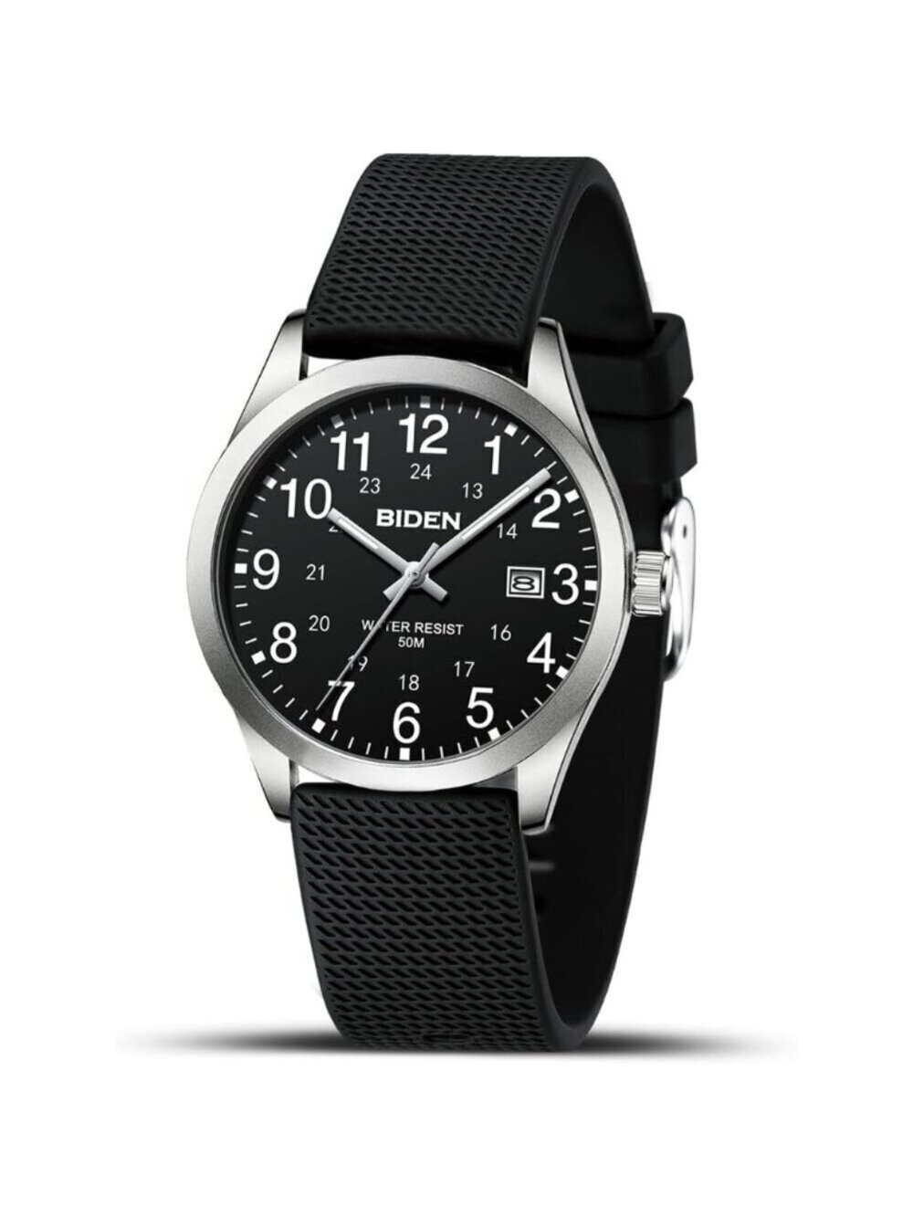 ⚡Silver Black Mens Watches Analog Quartz Sports Unisex Fashion Casual Designer